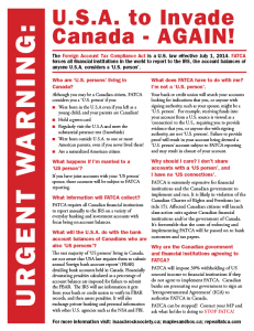 FATCA Canada Fact Sheet. 2013.11.21